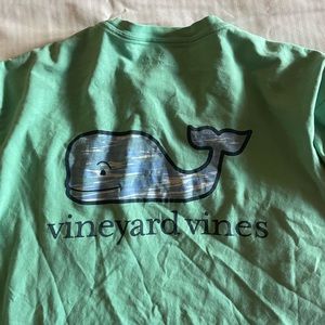 Vineyard Vines Shirt Mens Large Green Long Sleeve Whale Logo